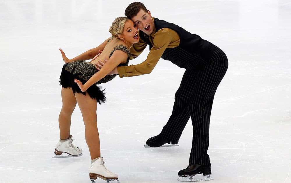 Australia`s Danielle Obrien and Gregory Merriman perform during the ice dance short dance of the ISU Four Continents Figure Skating Championships in Taipei, Taiwan.