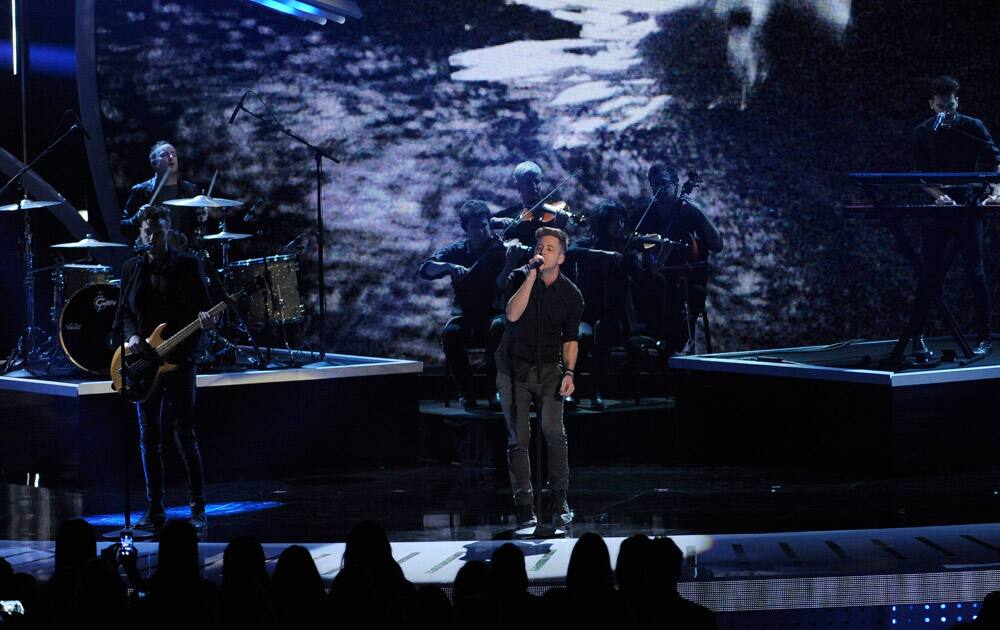 The musical group OneRepublic, performs