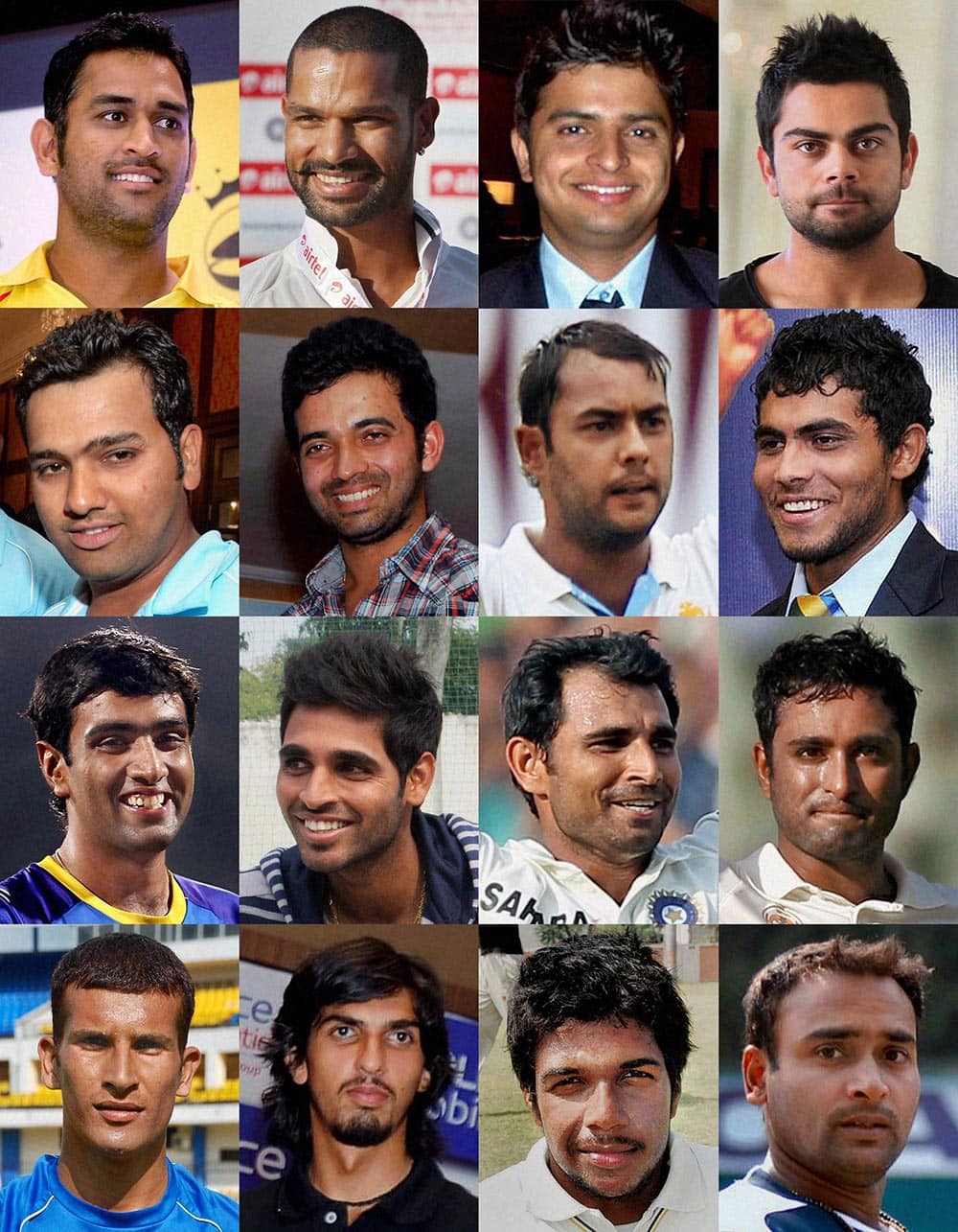 The 16 member Indian ODI Squad, picked for the ODI matches in the forthcoming New Zealand tour.