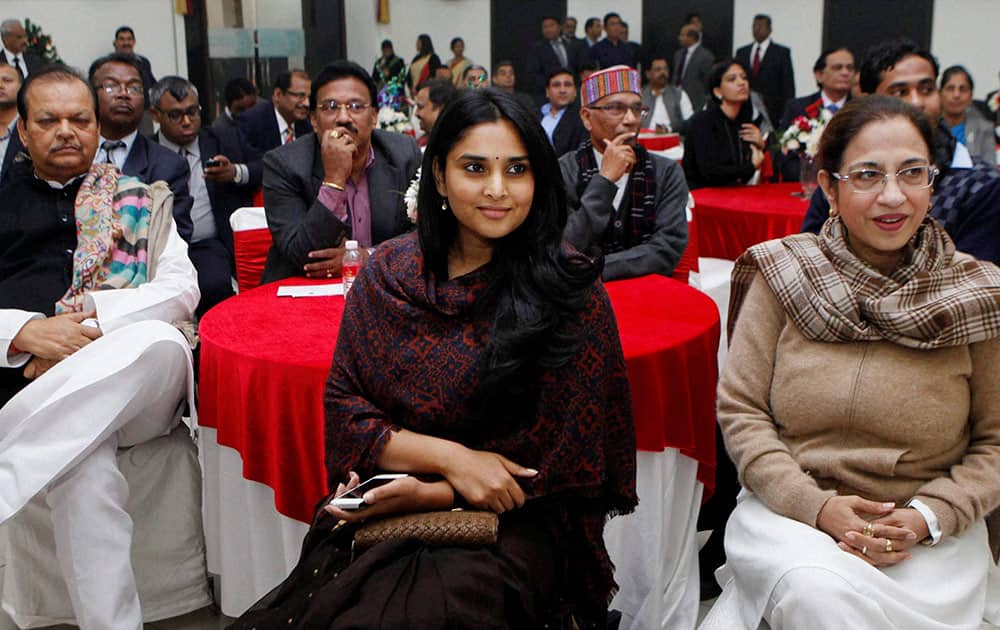 Kannada actress and MP Ramaiya, Annu Tandon and other MPs during the Parliamentarians Christmas celebration in New Delhi.
