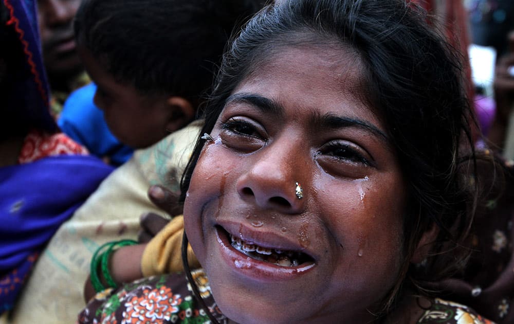 Family members of Pakistani fishermen arrested by Indian authorities, rally in Karachi, Pakistan demanding their release.