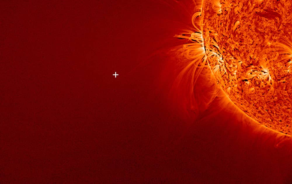 This image provided by NASA and taken by NASA`s Solar Dynamics Observatory, shows the sun, but no sign of comet ISON. During a meeting of the American Geophysical Union meeting, scientists said the comet broke apart on Thanksgiving after coming close to the sun.