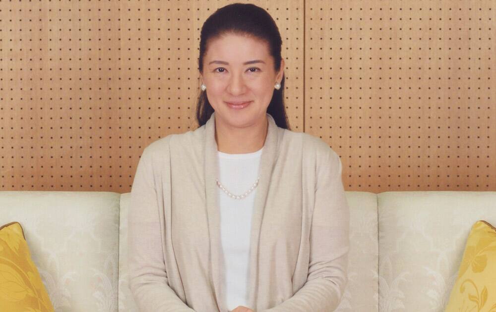 Japan`s Crown Princess Masako smiles at her residence Togu Palace in Tokyo. Masako, wife of Crown Prince Naruhito, turns 50 years old on Monday, Dec. 9.