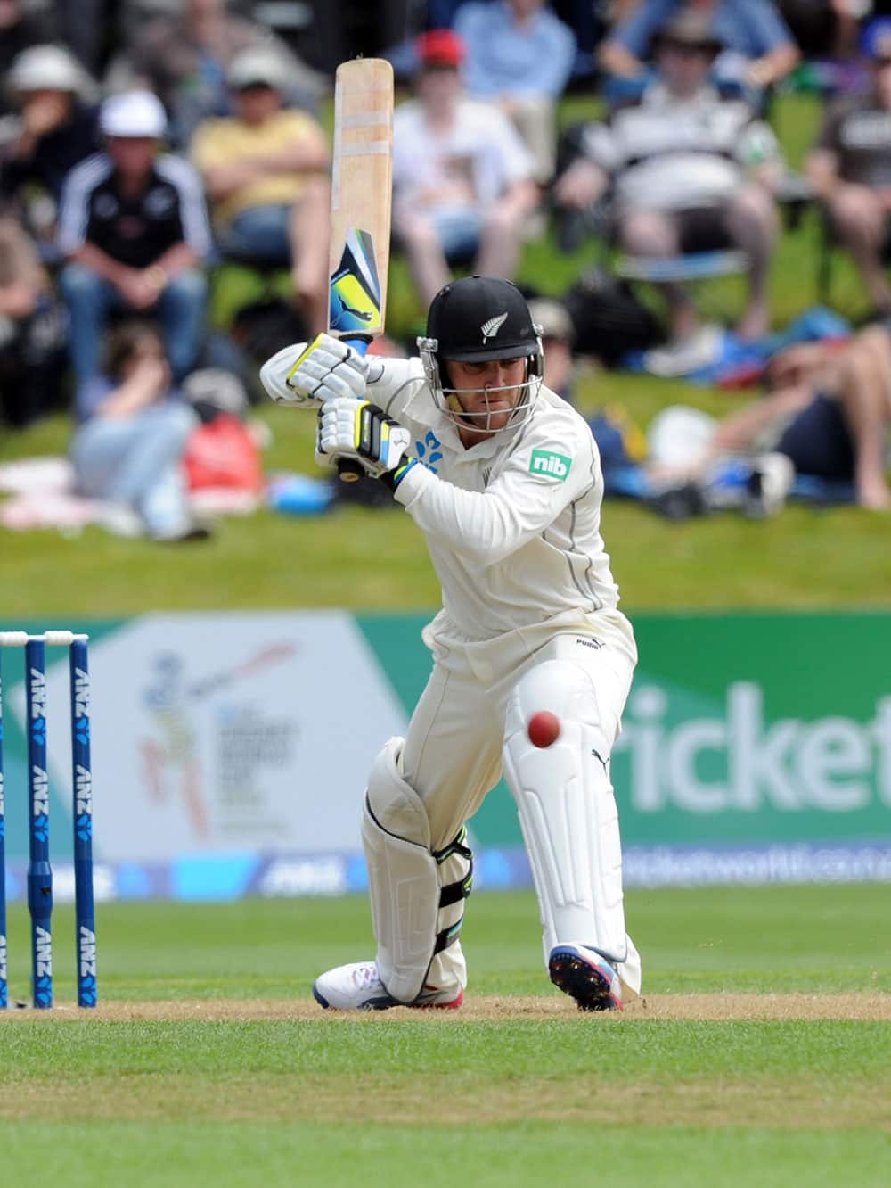 New Zealand`s Brendon McCullum bats against West Indies on the first day of the first cricket test in Dunedin, New Zealand.