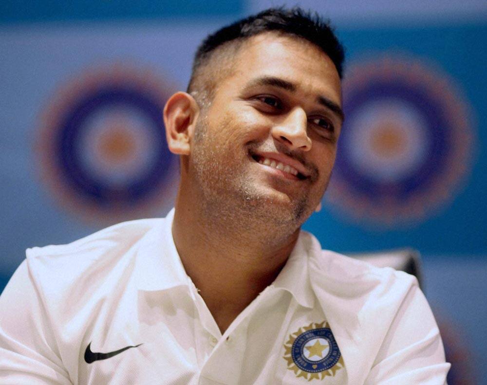 India cricket team captain M S Dhoni during a press conference on upcoming South Africa tour in Mumbai.