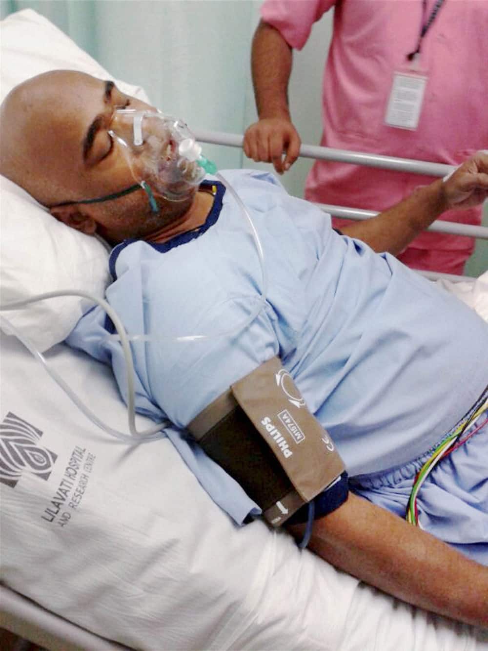 Former cricketer Vinod Kambli is treated at a hospital in Mumbai after suffering a heart-attack.