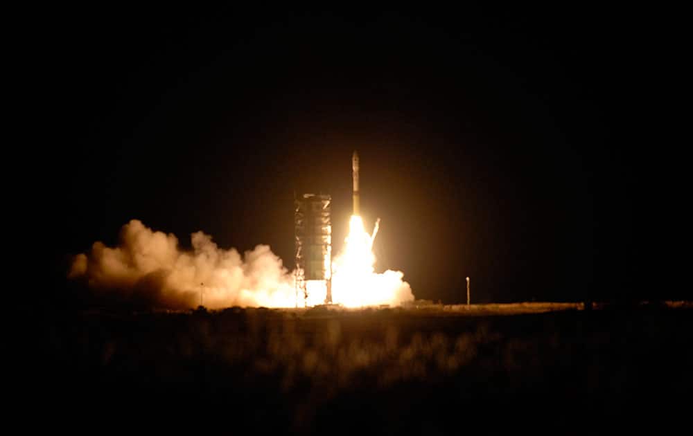 Orbital Sciences Corp.`s Miotaur I rocket carrying the Air Force`s ORS-3 mission launches from Pad 0B of the Mid Atlantic Regional Spaceport on Wallops Island, Va.