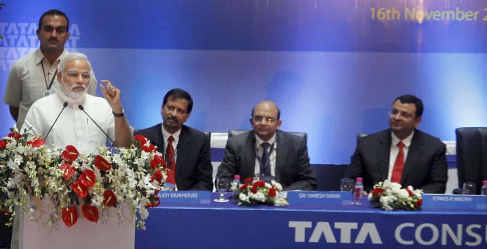 Gujarat Chief Minister Narendra Modi address during the inauguration of TATA consultancy services (TCS) new building called as “Garima park” at Gandhinagar.