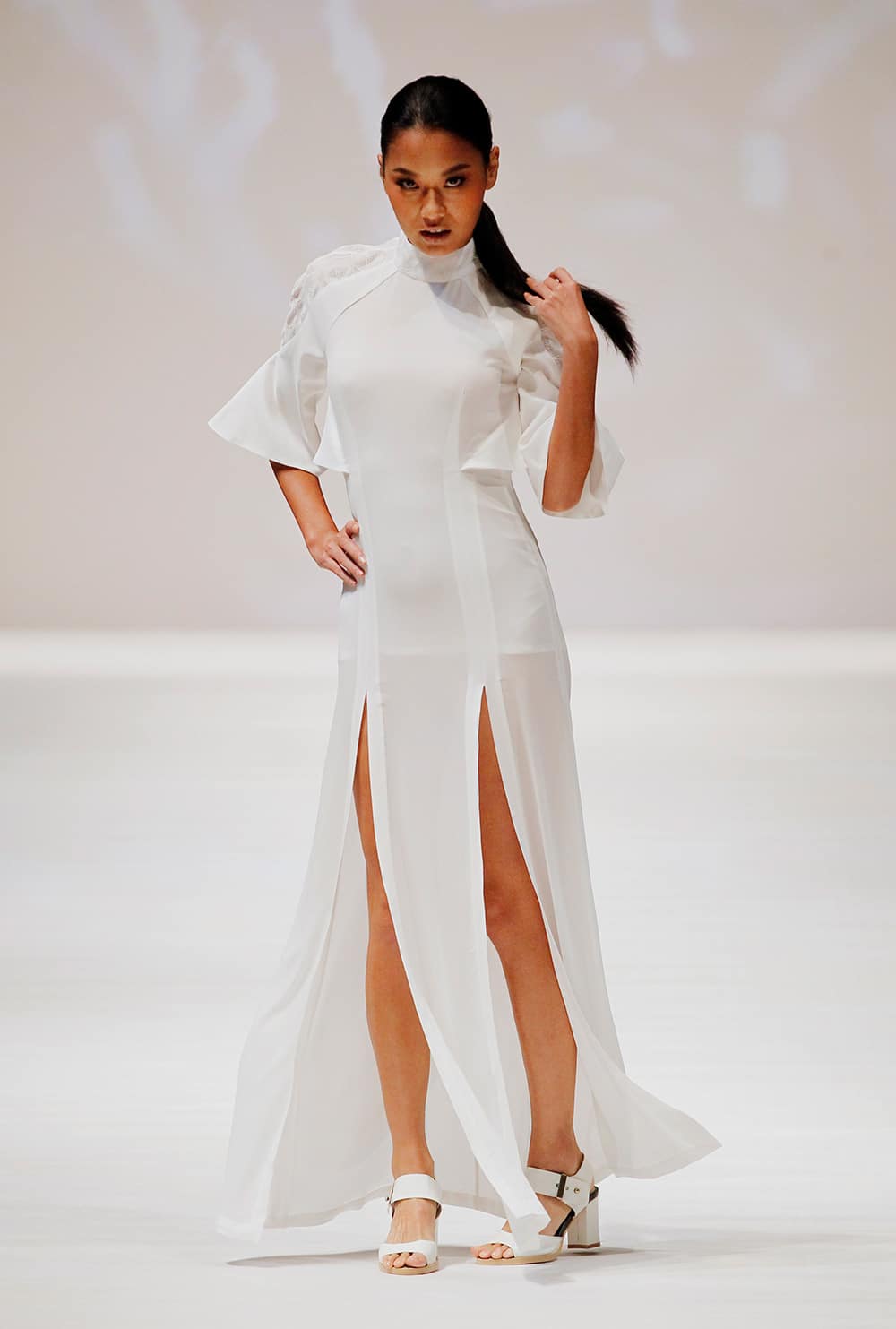 A model displays a creation from Taiwan designer Chun Ting Liu during the Taipei IN Style fashion show in Taipei, Taiwan.