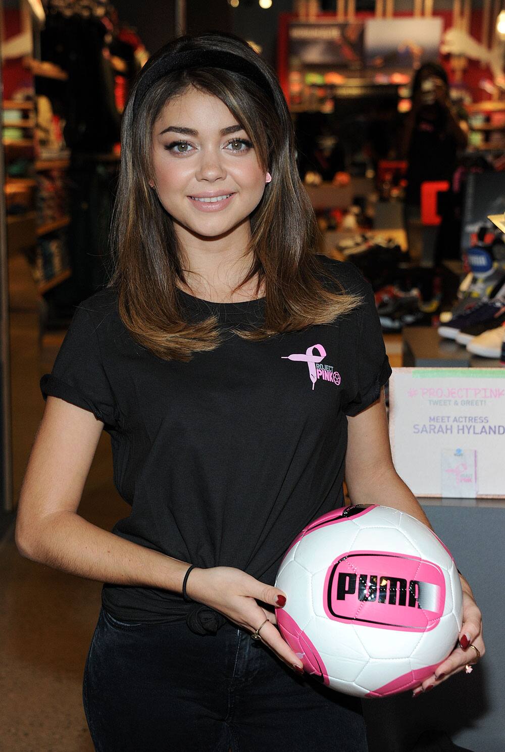 Sarah Hyland and PUMA annouces Winning Pink Project Charity at the PUMA Store in Santa Monica, Calif.