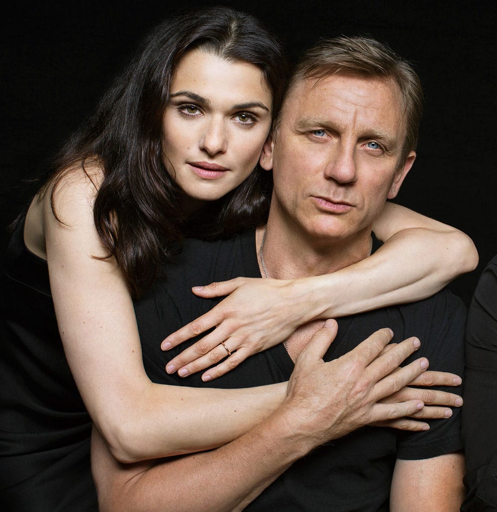 This theater publicity image released by Boneau Bryan Brown shows Rachel Weisz, left, Daniel Craig in a promotional photo from Harold Pinter`s
