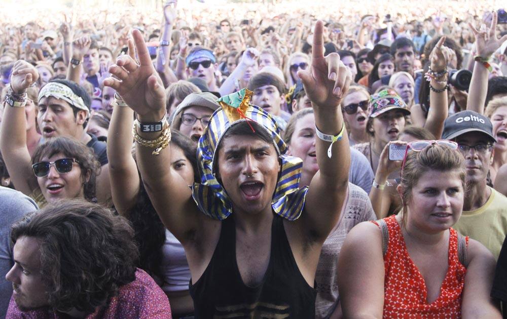 Fans cheer as Passion Pit takes the stage on Day 2 of the 2013 Austin City Limits Music Festival at Zilker Park, in Austin, Texas.