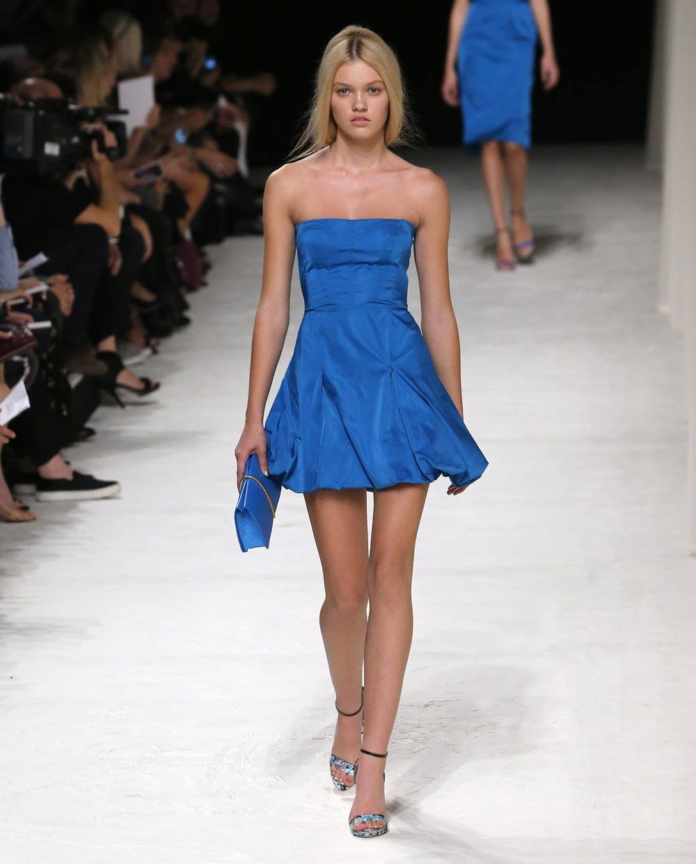 A model presents a creation as part of Nina Ricci`s ready-to-wear Spring/Summer 2014 fashion collection presented in Paris.