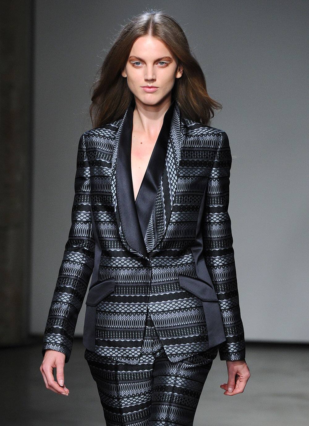 A model wears a creation for Japanese fashion designer Atsuro Tayama`s ready-to-wear Spring/Summer 2014 fashion collection presented in Paris.