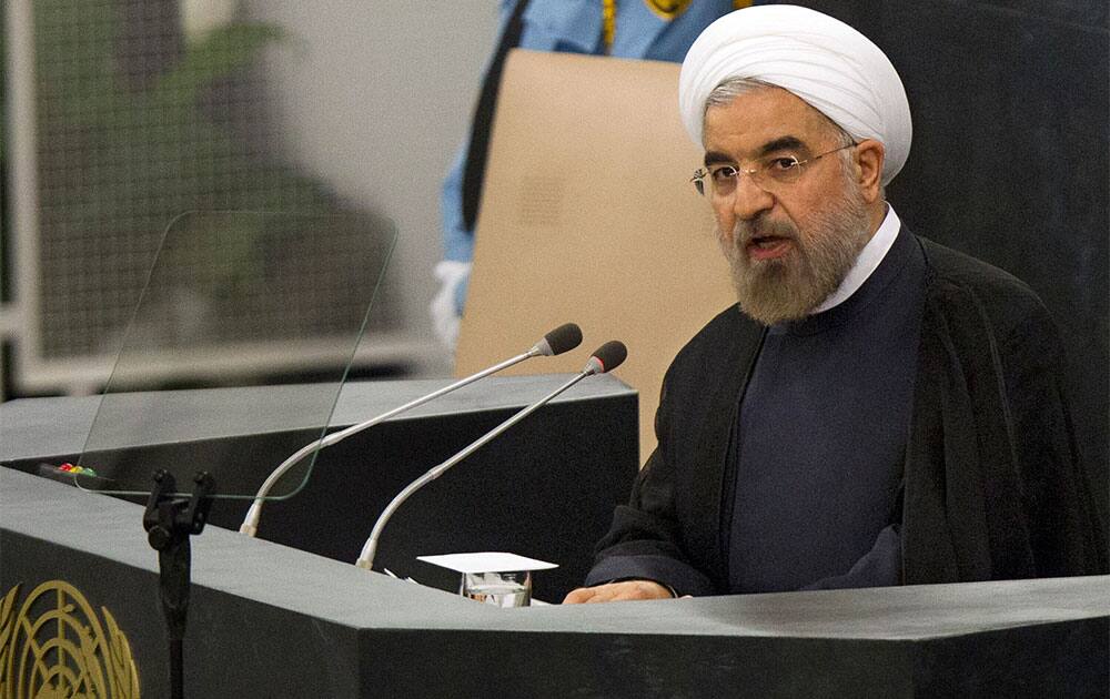 Hasan Rouhani, President of the Islamic Republic of Iran, addresses the 68th United Nations General Assembly at UN headquarters.