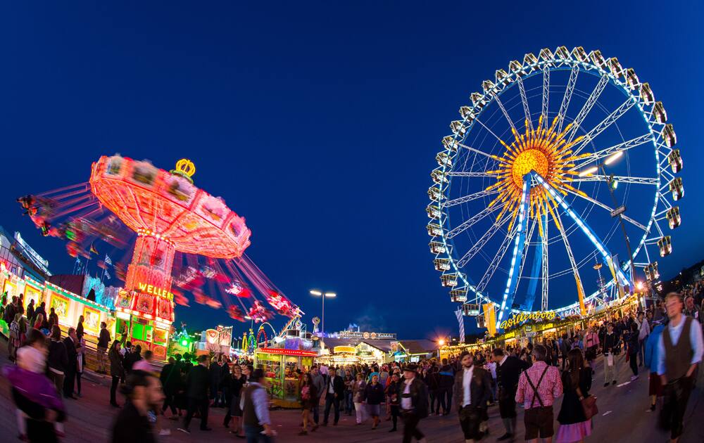 People enjoy the ride on a merry-go-round on the first day of the Oktoberfest festival in Munich. The world famous beer festival runs through Oct. 6, 2013.