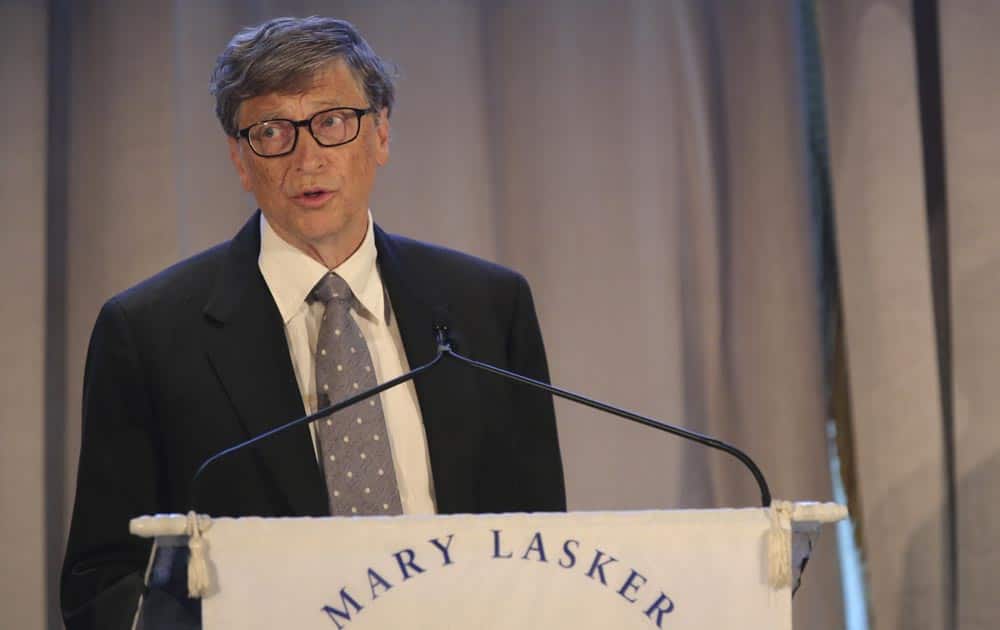 Bill Gates delivers a speech during the 2013 Lasker Awards ceremony, at the Pierre Hotel in New York.