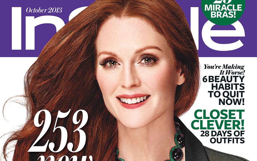 This magazine cover image released by InStyle shows actress Julianne Moore on the cover of the October 2013 issue.