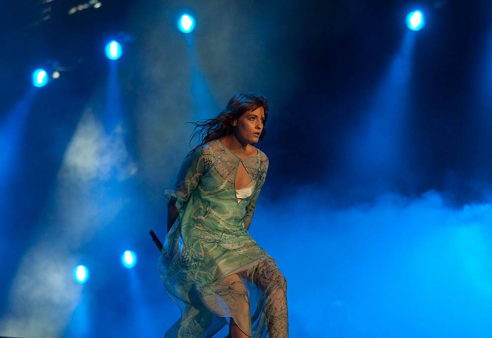 Singer Florence Welch, of Florence and the Machine performs at the annual Rock in Rio music festival in Rio de Janeiro, Brazil.
