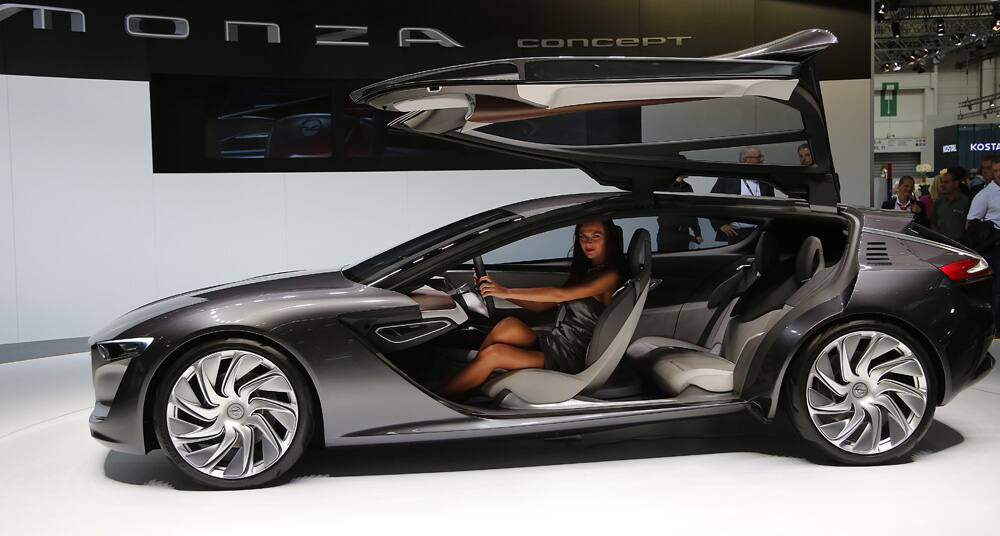 The Opel Monza concept car is on display during the second press day of the 65th Frankfurt Auto Show in Frankfurt, Germany.