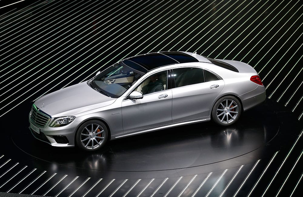 The new S 63 AMG is displayed during the first press day of the 65th Frankfurt Auto Show in Frankfurt, Germany.