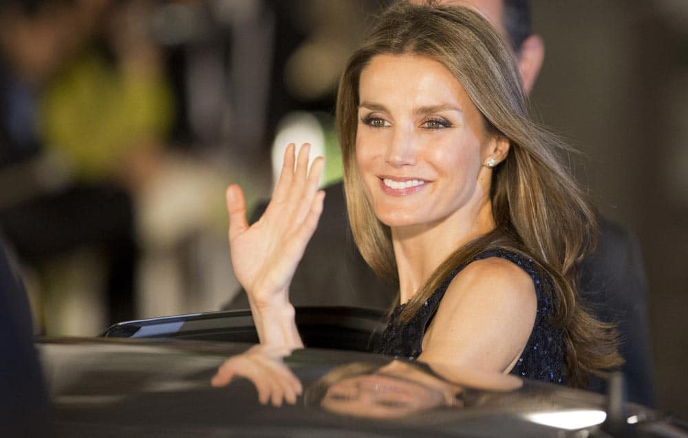 Spain`s Princess Letizia leaves after attending the opening ceremony of the International Olympic Committee (IOC) Session at Colon Theater in Buenos Aires, Argentina.