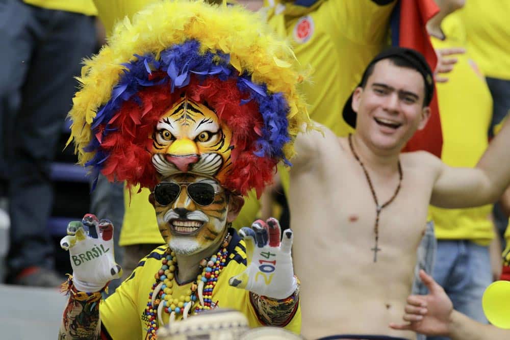 Fans wait for the start of a 2014 World Cup qualifying match between Colombia and Ecuador in Barranquilla, Colombia.