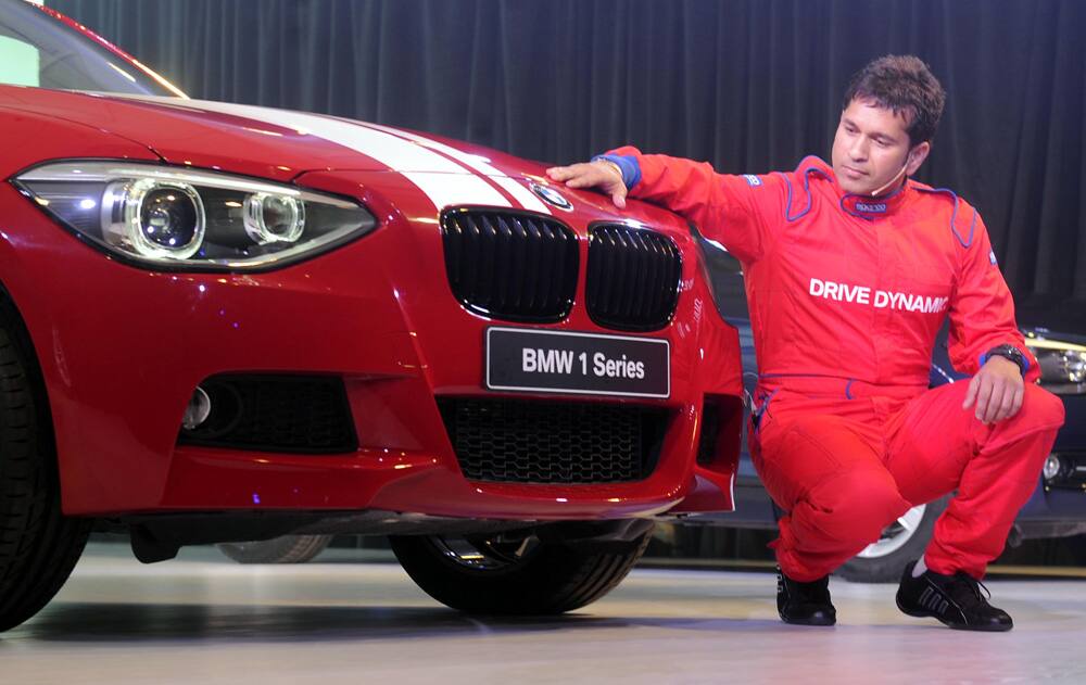 Master Blaster Sachin Tendulkar at the launch of the new BMW 1 series in Mumbai. Pic Courtesy: DNA