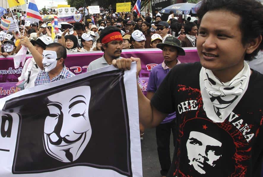 Thai demonstrators of