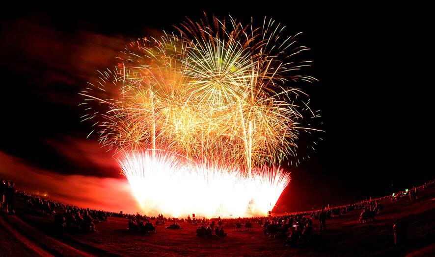Fireworks at the first night of the Pyrotechnics Guild International convention at Coopers Lake campground in Muddycreek Twp.