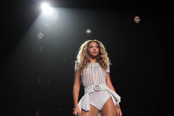 Singer Beyonce performs on her