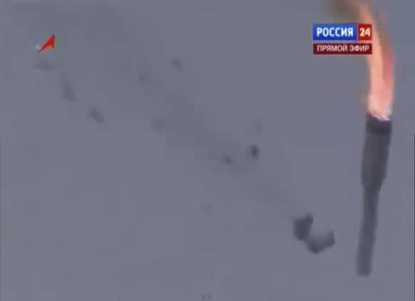 Russian booster rocket carrying three satellites crashes at a Russia-leased cosmodrome in Kazakhstan, shortly after the launch The Proton-M booster unexpectedly shut down the engine 17 seconds into the flight and crashed some 2 kilometers away from the Baikonur launch pad.