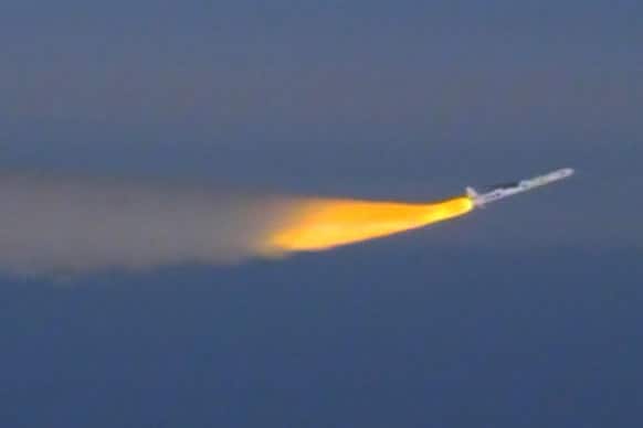 This image provided by NASA the Iris satellite heads into Earth orbit on a egasus rocket, which was dropped from an airplane flying over the Pacific some 100 miles off California’s central coast.