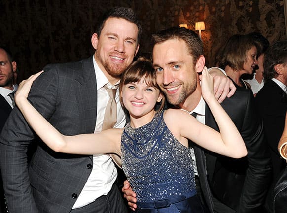 Actor Channing Tatum, left, actress Joey King and executive producer Reid Carolin attend the