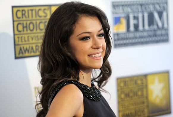 Tatiana Maslany arrives at the Critics` Choice Television Awards in the Beverly Hilton Hotel, in Beverly Hills, Calif.