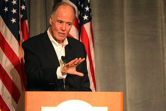 National Security Adviser Tom Donilon talks to the media about the California summit between President Barack Obama and Chinese President Xi Jinping in Rancho Mirage, Calif.
