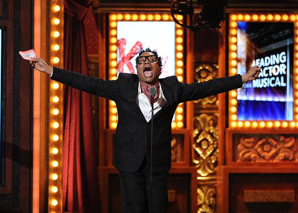 Billy Porter accepts his award for best actor in a musical at the 67th Annual Tony Awards, in New York.