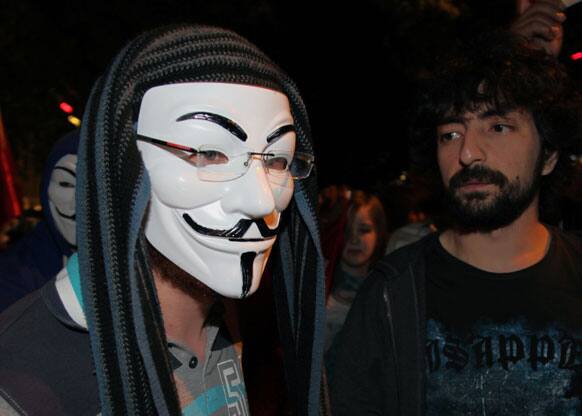 Protesters gather in Kugulu Park in Ankara. A senior European Union official, the EU enlargement commissioner Stefan Fule, criticized Turkish police`s harsh crackdown on protesters in the previous week, asked that abusers be investigated and punished.