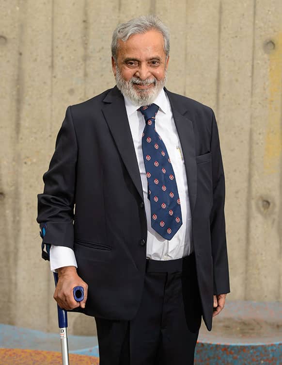 Man Booker International Prize finalist U R Ananthamurthy of India, posing during a photo call at the Southbank Centre, in central London.