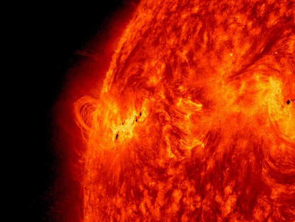 NASA`s Solar Dynamics Observatory captured this image of the X1.2 class solar flare. Solar activity continued on Tuesday as the sun emitted a fourth X-class flare from its upper left limb, peaking at 9:48 p.m. EDT. This flare is the 18th X-class flare of the current solar cycle.