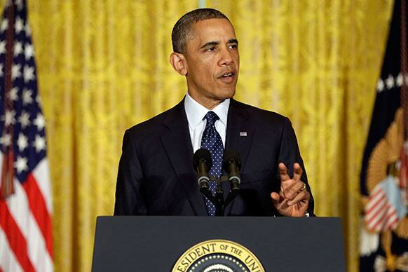 President Barack Obama makes a statement on the Internal Revenue Service`s targeting of conservative groups for extra tax scrutiny in the East Room of the White House.