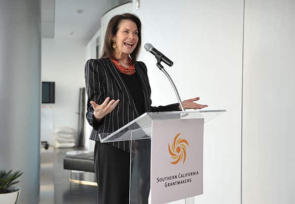 Sherry Lansing CEO, The Sherry Lansing Foundation is seen at the welcome reception for Essel in Los Angeles.