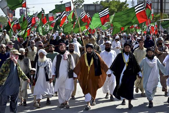 Candidates of Pakistani religious party Ahle-Sunnat Wal-Jamaat rally for elections in Quetta, Pakistan.