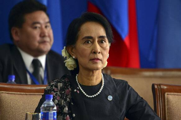 Nobel laureate and Myanmar opposition leader Aung San Suu Kyi attends the opening of the VII Ministerial Conference of the Community of Democracies held in Ulan Bator, Mongolia.