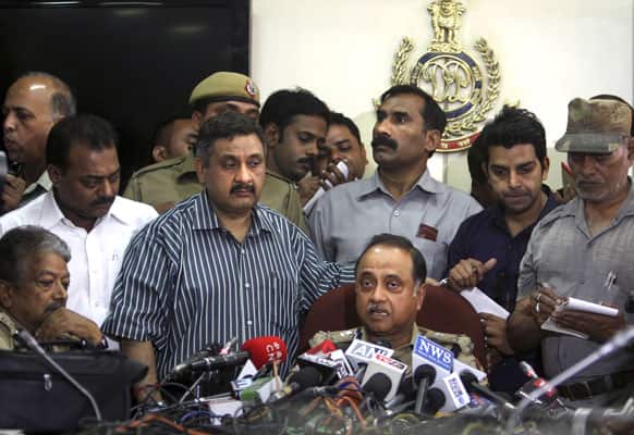 Police Commissioner Neeraj Kumar speaks during a press conference in New Delhi. A second suspect was arrested in the rape of a 5-year-old girl who New Delhi police said was left for dead in a locked room, a case that has brought a new wave of protests against how Indian authorities handle sex crimes.