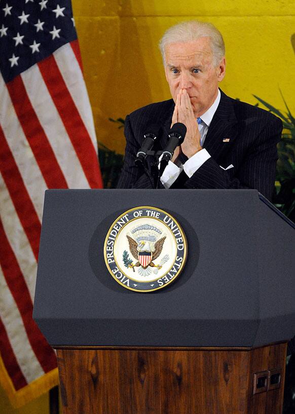 Vice President Joe Biden speaks during a ceremony to mark the opening of the John and Frances Angelos Law Center at the University of Baltimore.