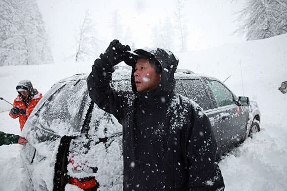 This photo shows Won Shin, of Mukilteo, Wash. who was among the four who made it off the mountain first. Shin, was among the group of 12 snowshoers who were on Red Mountain at the time of the avalanche.