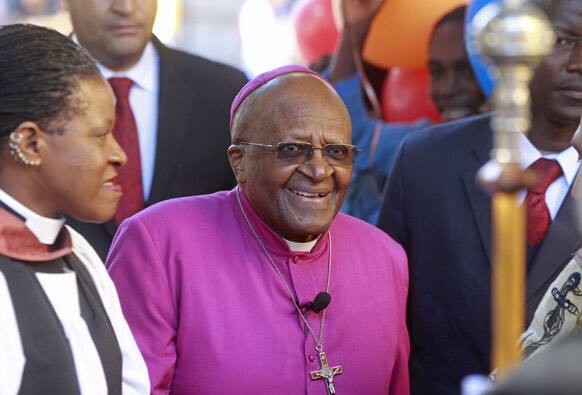 South Africa`s Archbishop Desmond Tutu after been awarded the Templeton prize in the city of Cape Town.