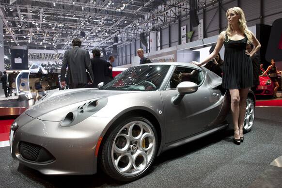The new Alfa Romeo 4C is shown during the press day at the 83rd Geneva International Motor Show in Geneva. The Motor Show will open its gates to the public from 7th to 17th March presenting more than 260 exhibitors and more than 130 world and European premieres.