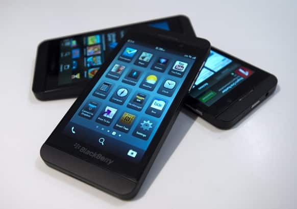 The Blackberry Z10 goes on sale in Toronto. A modern BlackBerry with a physical keyboard might not arrive in the U.S. until May or June, a month or two behind other parts of the world, the chief executive of the smartphone maker suggested in an interview.